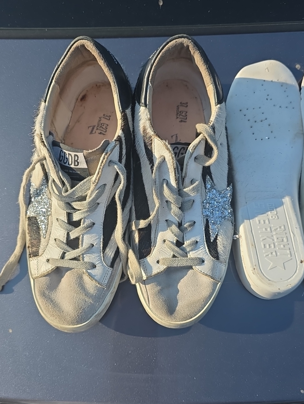 Golden Goose  Women’s Beige & Black Star Sneakers